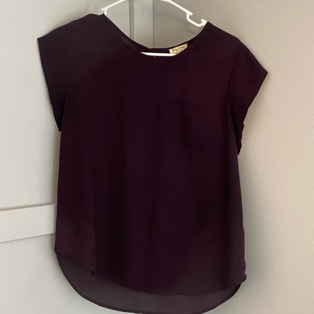 purple blouse with pocket